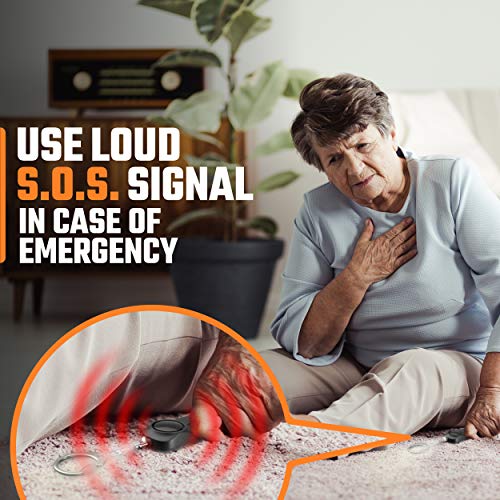 Personal Alarm Keychain for Women Self Defense - Loud Safety Whistle Alert Device with LED Light – 130 dB Emergency Security Handheld Siren Key Chain by WETEN, Black