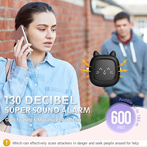 Safe Sound Personal Alarm, 130 dB Loud Siren Song Emergency Security Alarm Keychain with LED Light, Personal Sound Safety Siren for Women, Men, Children, Elderly(Black)