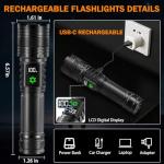 3-Pack High Lumens Rechargeable Tactical Flashlights