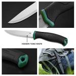 FLISSA Fixed Blade Bushcraft Knife with Sheath