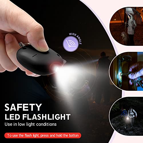 Safe Sound Personal Alarm, 130 dB Loud Siren Song Emergency Security Alarm Keychain with LED Light, Personal Sound Safety Siren for Women, Men, Children, Elderly(Black)