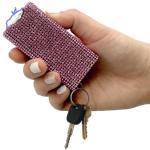 Pink Rhinestone Keychain Stun Gun with Flashlight