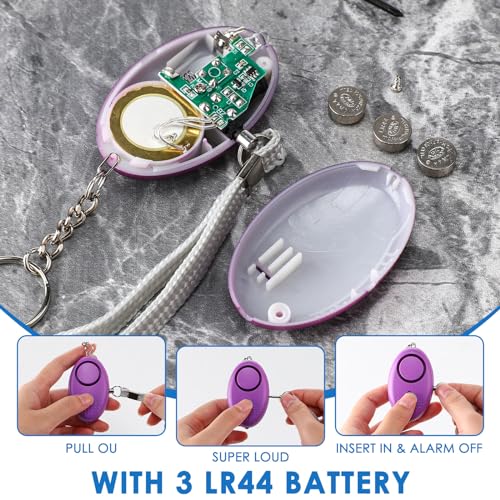 Kanayu 76 Pcs Personal Alarm Bulk 130DB Safe Sound Emergency Safety Self Defense Security Alert Keychain with Led Light Personal Protection Alarm for Women Girls Kids Elderly, Mixed Colors