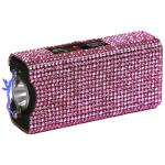 Pink Rhinestone Keychain Stun Gun with Flashlight