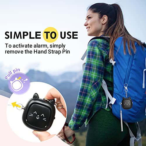 Safe Sound Personal Alarm, 130 dB Loud Siren Song Emergency Security Alarm Keychain with LED Light, Personal Sound Safety Siren for Women, Men, Children, Elderly(Black)