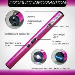 FIGHTSENSE Pink Silver Pen Stun Gun with Flashlight