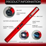 FIGHTSENSE Pen Stun Gun with Flashlight and Clip