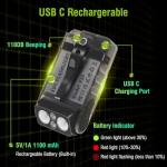 Compact USB Rechargeable EDC Flashlight with Clip