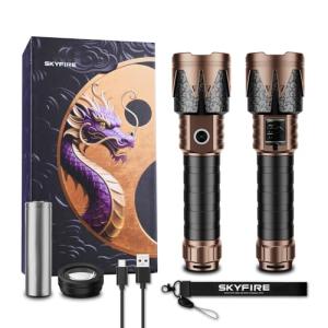 Rechargeable High Lumens Tactical Flashlight 2 Pack