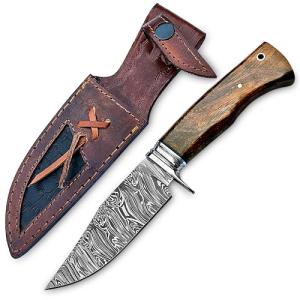 10-Inch Handmade Damascus Steel Hunting Knife
