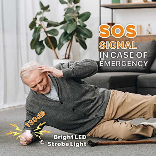 Safe Sound Personal Alarm, 2 Pack 130 dB Loud Siren Song Emergency Security Alarm Keychain with Strobe LED Light, Personal Sound Safety Siren for Women, Men, Children, Elderly (Black/Pink)