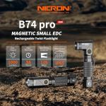 NICRON B74pro Rechargeable 1000 Lumens Right Angle Flashlight
