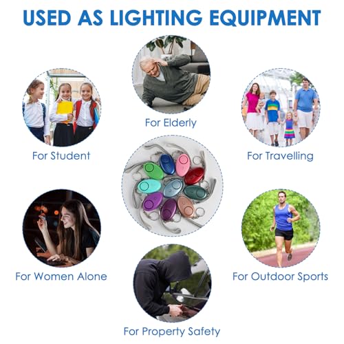 Kanayu 76 Pcs Personal Alarm Bulk 130DB Safe Sound Emergency Safety Self Defense Security Alert Keychain with Led Light Personal Protection Alarm for Women Girls Kids Elderly, Mixed Colors