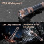 Rechargeable High Lumens Tactical Flashlight 2 Pack