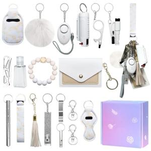 Women’s Safety Keychain Set with Whistle & Holder