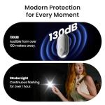 130 dB Waterproof Safety Alarm Keychain for Women