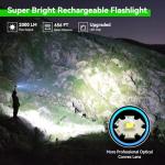 LETMY Rechargeable Tactical Flashlight Set - 2000 Lumens