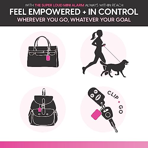 BLINGSTING Mini Personal Safety Alarm - 125 Decibel Self Defense Panic Alarm with Recessed Activation Button, LED Light & Keychain Clip - Black Soft Touch