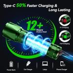 LETMY Rechargeable Tactical Flashlight Set - 2000 Lumens