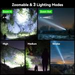 LETMY Rechargeable Tactical Flashlight Set - 2000 Lumens