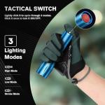 RECHOO Tactical Flashlights 2 Pack - Blue Brightness