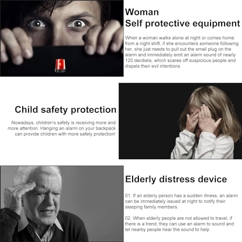 4 Pack Safe Sound Personal Alarm, Blue+Pink 130DB Personal Security Alarm Keychain w LED Strobe Light, Emergency Safety Alarm for Women, Men, Children, Elderly Light