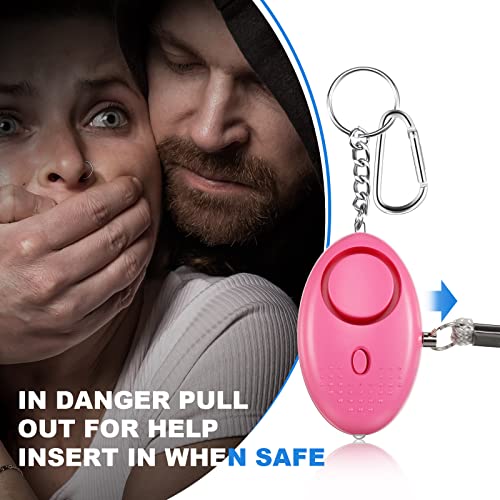 16 Pack Safe Sound Personal Alarm Keychain 130 dB Safe Alert Security Alarm Personal Safety Devices Self Defense Siren Security Keychain with LED Light Buckle for Women, Men, kids , Elderly 12 Color