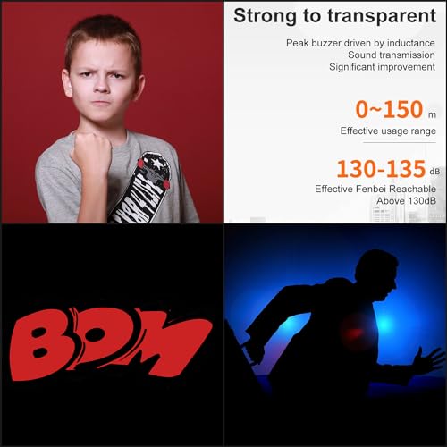 4 Pack Safe Sound Personal Alarm, Blue+Pink 130DB Personal Security Alarm Keychain w LED Strobe Light, Emergency Safety Alarm for Women, Men, Children, Elderly Light