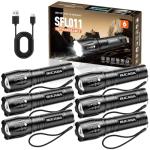 BUCASA Rechargeable Tactical Flashlight 6 Pack