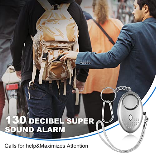 16 Pack Safe Sound Personal Alarm Keychain 130 dB Safe Alert Security Alarm Personal Safety Devices Self Defense Siren Security Keychain with LED Light Buckle for Women, Men, kids , Elderly 12 Color
