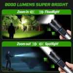 Super Bright Rechargeable Tactical Flashlight - 2 Pack