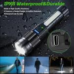 Super Bright Rechargeable Tactical Flashlight - 2 Pack
