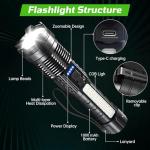 Super Bright Rechargeable Tactical Flashlight - 2 Pack
