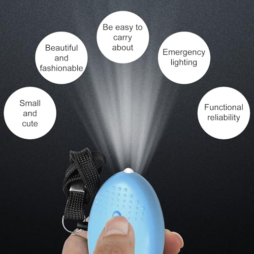 4 Pack Safe Sound Personal Alarm, Blue+Pink 130DB Personal Security Alarm Keychain w LED Strobe Light, Emergency Safety Alarm for Women, Men, Children, Elderly Light