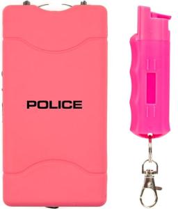 Pink Stun Gun Flashlight Pepper Spray Combo