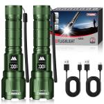 WdtPro 6000 Lumens Tactical Flashlight 2 Pack