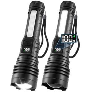 High Lumens Rechargeable Tactical Flashlight 2-Pack