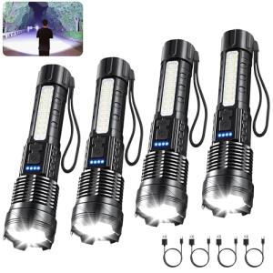 4-Pack Rechargeable High Lumens Tactical Flashlights