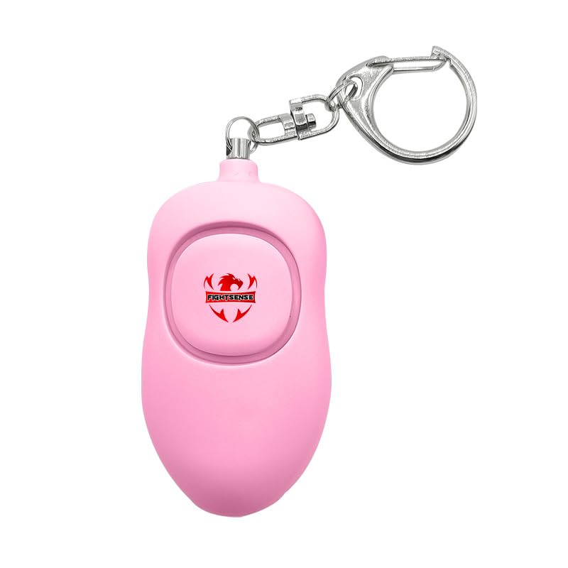 Fightsense Personal Alarm Keychain with Snap Hook, 130dB Siren Safety Alarm for Women LED Light (300m Audible) (Pink)
