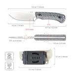 Tactical Hunting Fixed Blade Knife with Kydex Sheath