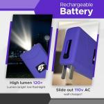 FURY Mini Stun Gun with Flashlight and Case