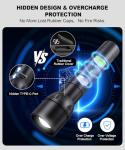 Rechargeable USB C Tactical Flashlight – 800 Lumens