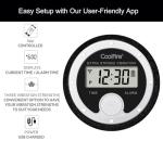 Coolfire - Vibrating Alarm Clock Sweatband, Silent Wake Yourself Up Wristband Vibrating Alarm Watch for Couples, Students, Easy to Set on User-Friendly App, Hearing Impaired, USB Chargeable (BLK)