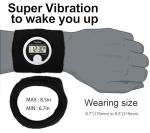 Coolfire - Vibrating Alarm Clock Sweatband, Silent Wake Yourself Up Wristband Vibrating Alarm Watch for Couples, Students, Easy to Set on User-Friendly App, Hearing Impaired, USB Chargeable (BLK)