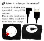 Coolfire - Vibrating Alarm Clock Sweatband, Silent Wake Yourself Up Wristband Vibrating Alarm Watch for Couples, Students, Easy to Set on User-Friendly App, Hearing Impaired, USB Chargeable (BLK)