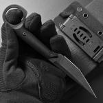 Ccanku C1140 Fixed Blade Claw Knife,D2 Blade G10 Handle EDC Tool Utility Knife for Outdoor, Survival, Hiking, Camping(Black)