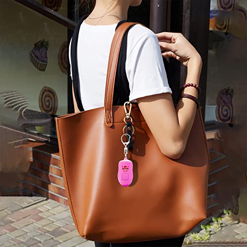 Fightsense Personal Alarm Keychain with Snap Hook, 130dB Siren Safety Alarm for Women LED Light (300m Audible) (Pink)