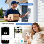 ieGeek Doorbell Camera Wireless No Subscription - Wireless Video Doorbell with Chime, Doorbell with Camera 1080P FHD, Voice Changer, 2-Way Audio, PIR Motion Detection, 2.4Ghz Wifi, Works with Alexa