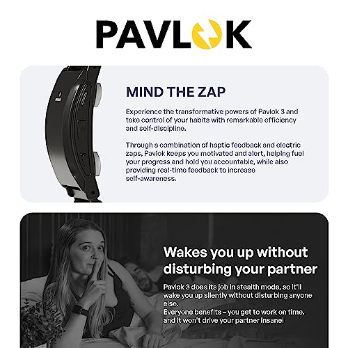 Pavlok 3 - Silent Alarm & Wearable Mindfulness Coach for Good Habits - Elevate Mindfulness, Create Good Habits - Track Steps, Activity, and Sleep Patterns
