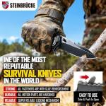 Steinbrucke Tactical Knife Pocket Knife Folding Stainless Steel 8Cr13Mov 3.4'' Blade, with Reversible Clip - Good Gift for Hunting Camping Survival Outdoor and Everyday Carry